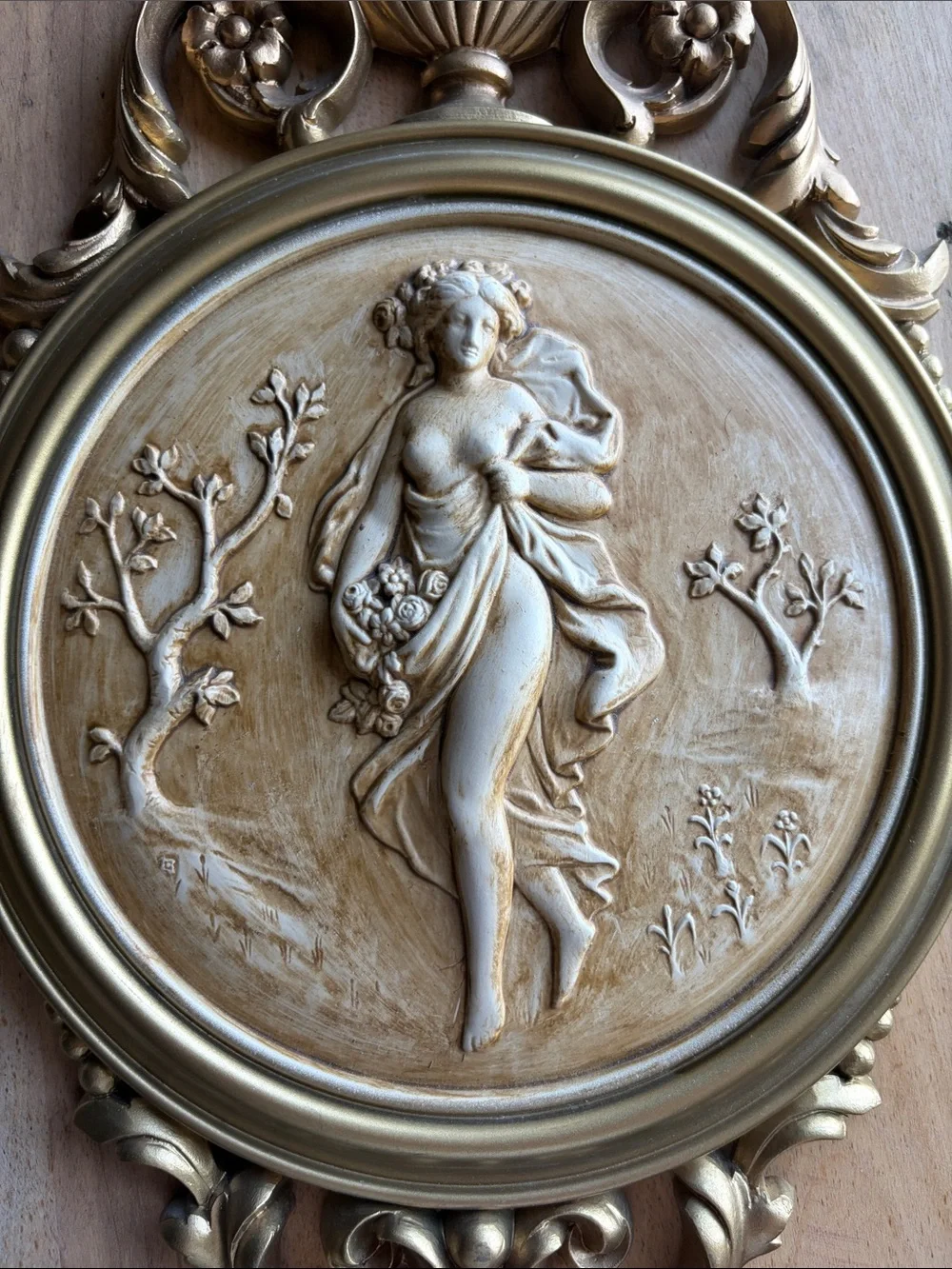 Vintage Dart Industries Neoclassical Gold Wall Plaques- Pair